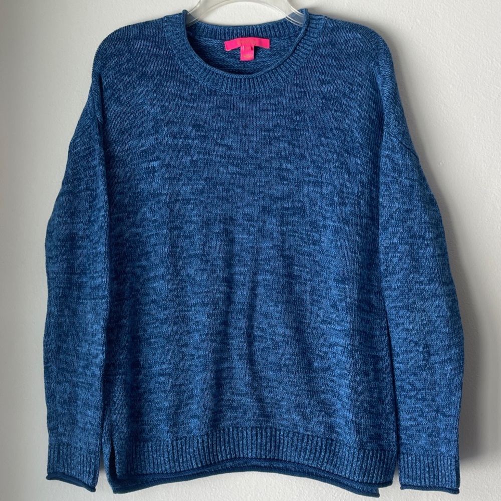 Lilly Pulitzer Heathered Blue Crew Neck Sweater